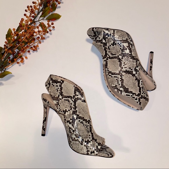 Jessica Simpson Shoes - Javrey Snake Skin Print peep toe heel / bootie